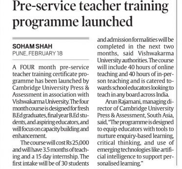 Pre-service teacher trainning